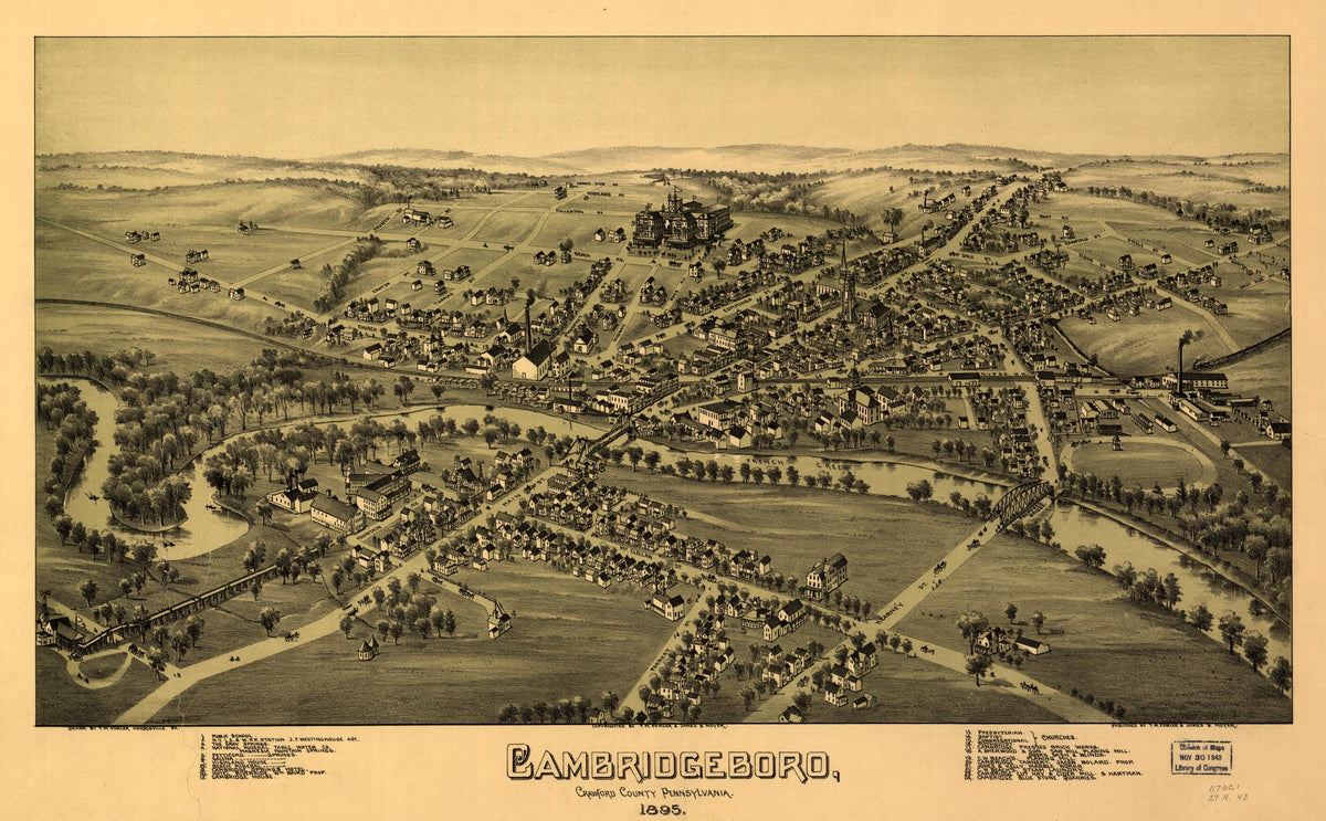 Cambridgeboro, Crawford County, Pennsylvania, 1895 by Relic Map Company