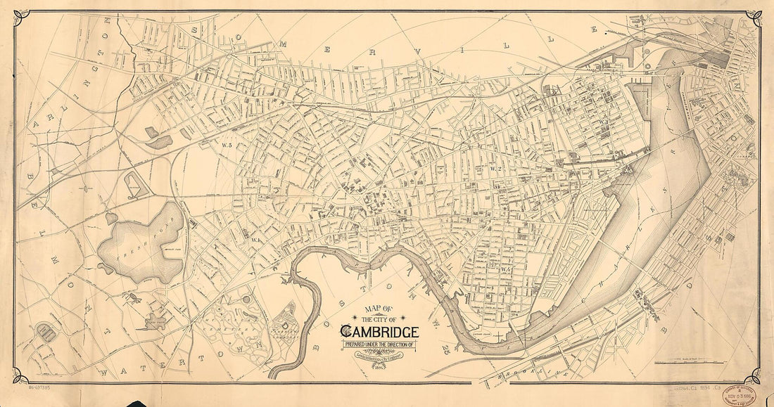 This old map of Map of the City of Cambridge from 1894 was created by Cambridge (Mass.). City Engineer in 1894