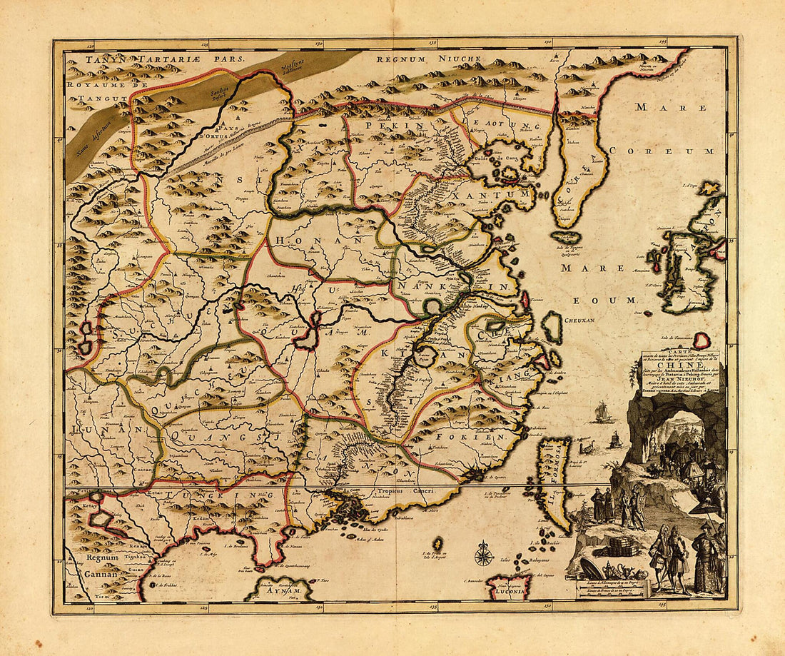 This old map of Carte Exacte De Toutes Les Provinces, Villes, Bourgs, Villages Et Rivières Du Vaste Et Puissant Empire De La Chine : Faite Par Les Ambassadeurs Hollandois Dans Leur Voyage De Batavia à Peking from 1700 was created by Pieter Van Der Aa,
