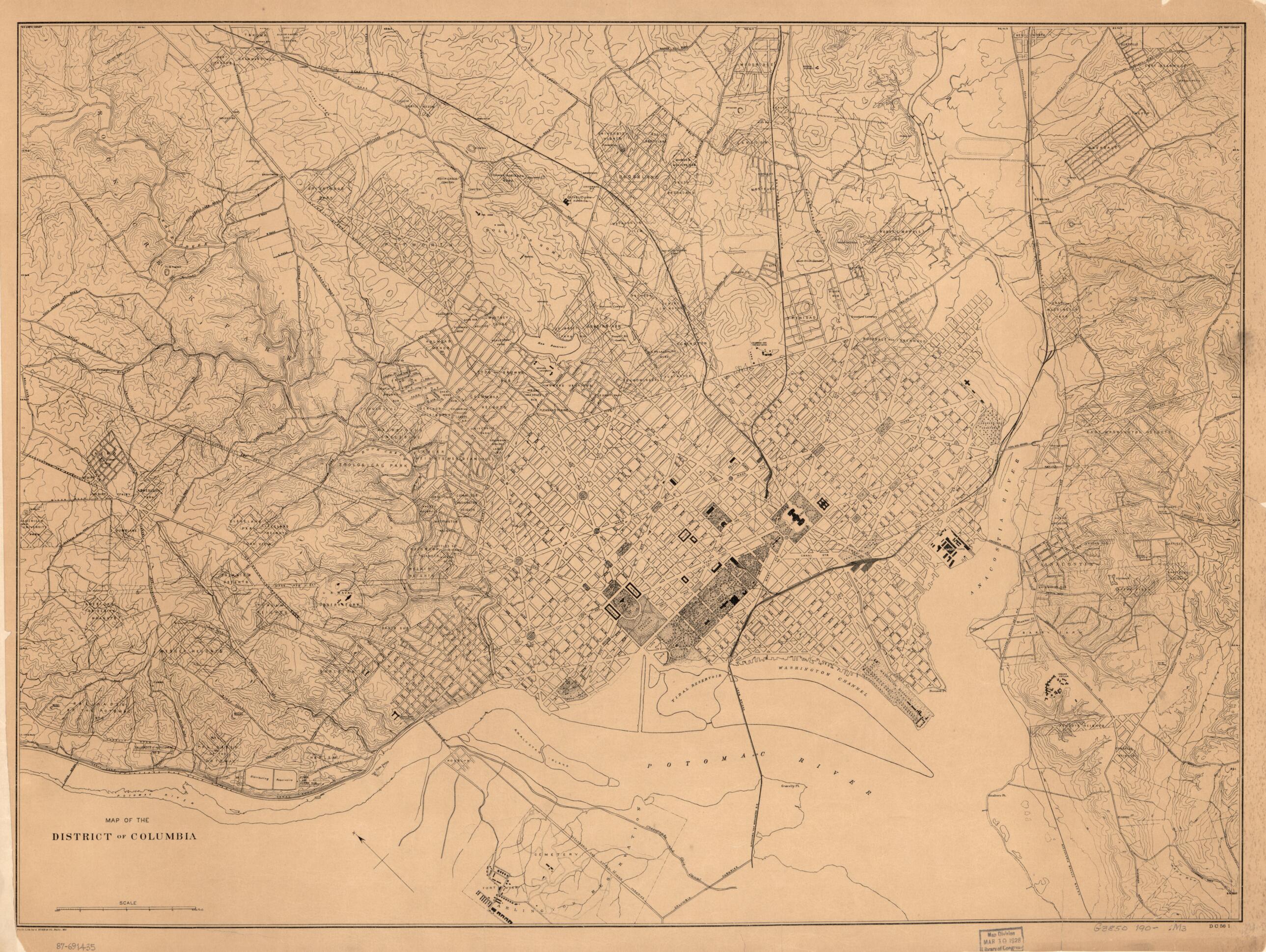 This old map of Map of the District of Columbia from 1900 was created by A. Hoen & Co in 1900