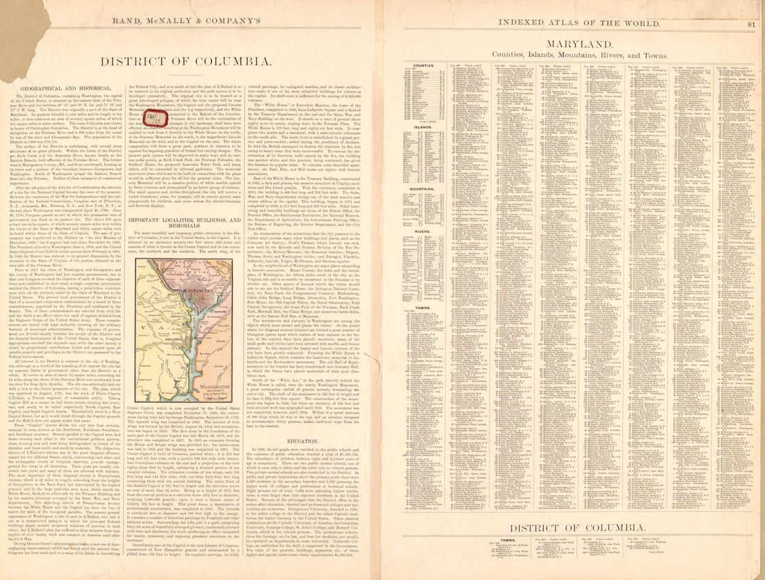 This old map of Washington, D.C from 1902 was created by Rand McNally and Company in 1902