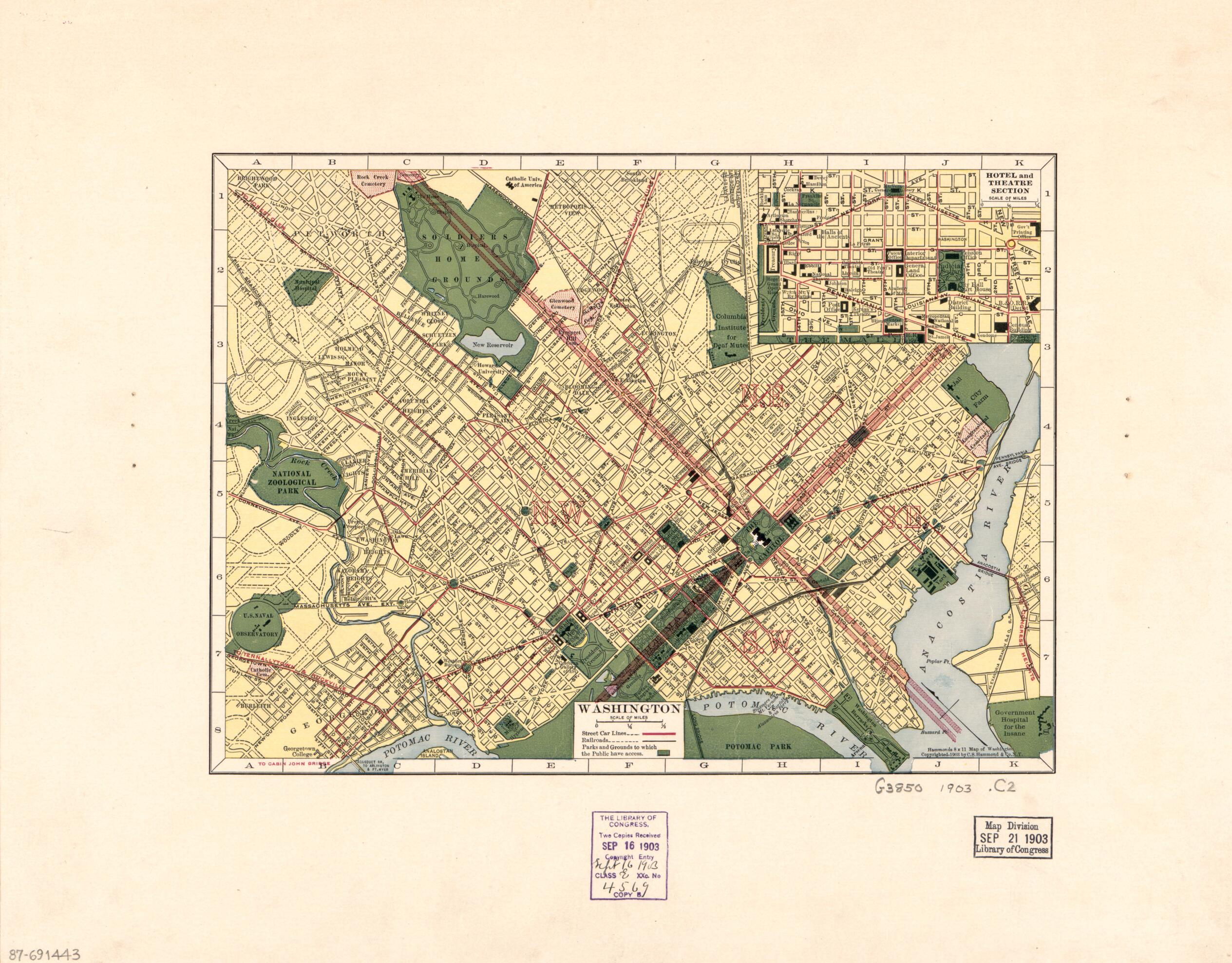 This old map of Washington from 1903 was created by C.S. Hammond & Company in 1903