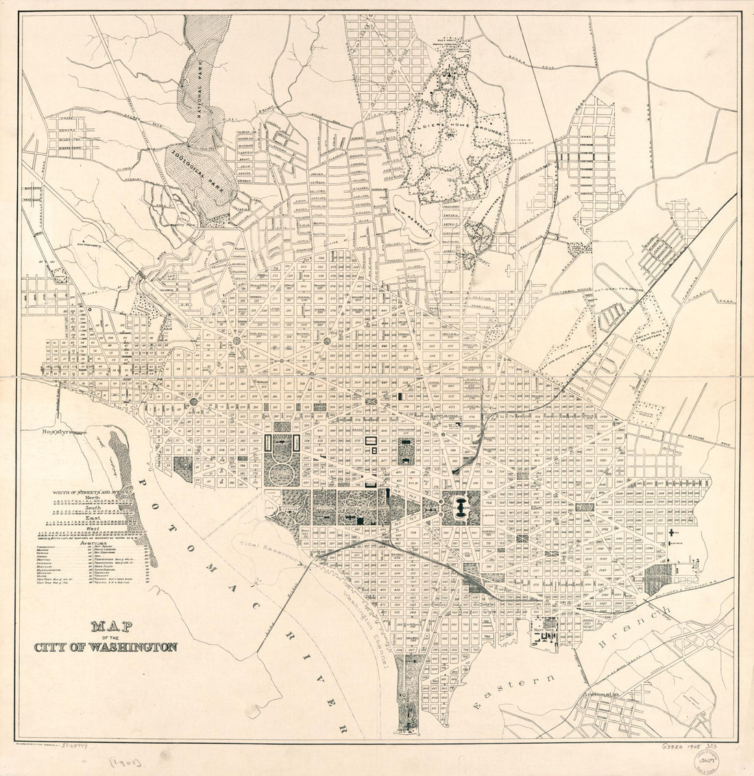 This old map of Map of the City of Washington from 1905 was created by Norris Peters Co in 1905