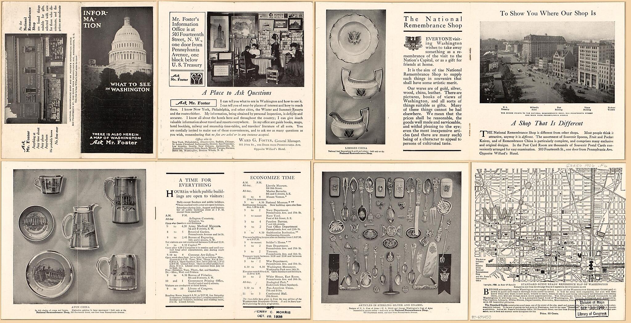 This old map of Standard Guide Ready Reference Map of Washington from 1906 was created by D.C.) Foster & Reynolds (Washington in 1906