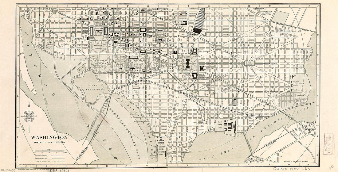 This old map of Washington, District of Columbia from 1909 was created by Chas. S. (Charles S.) Lee, R. D. Servoss in 1909