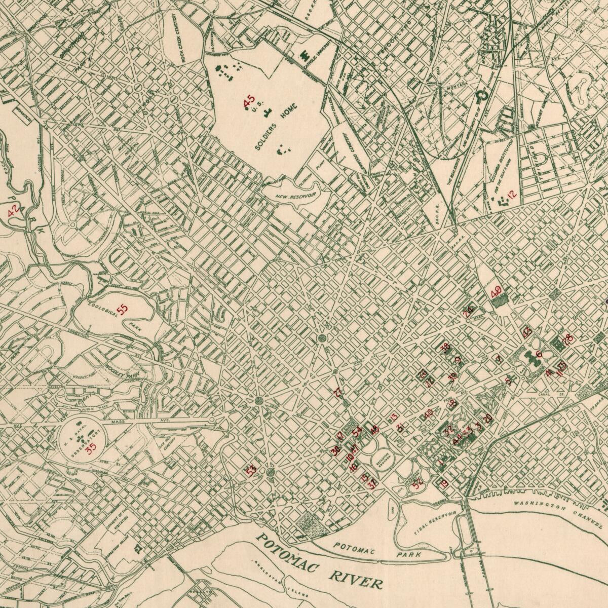 This old map of Map of the Permanent System of Highways, District of Columbia from 1911 was created by  Office of the Engineer Commissioner D.C. in 1911