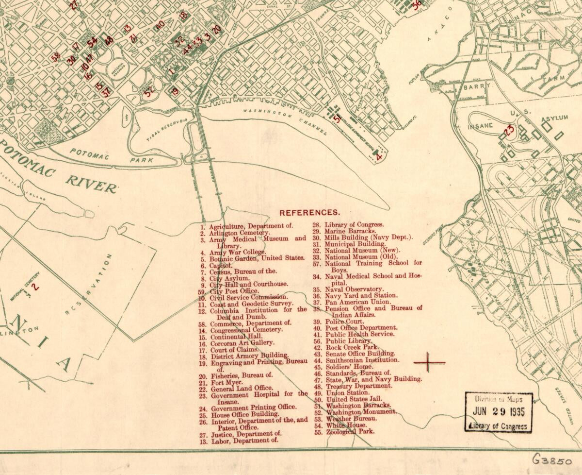This old map of Map of the Permanent System of Highways, District of Columbia from 1911 was created by  Office of the Engineer Commissioner D.C. in 1911