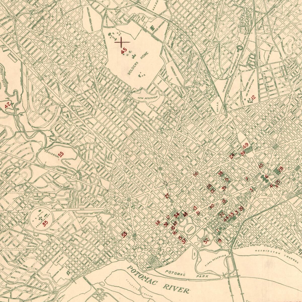 This old map of Map of the Permanent System of Highways, District of Columbia from 1911 was created by  Office of the Engineer Commissioner D.C. in 1911