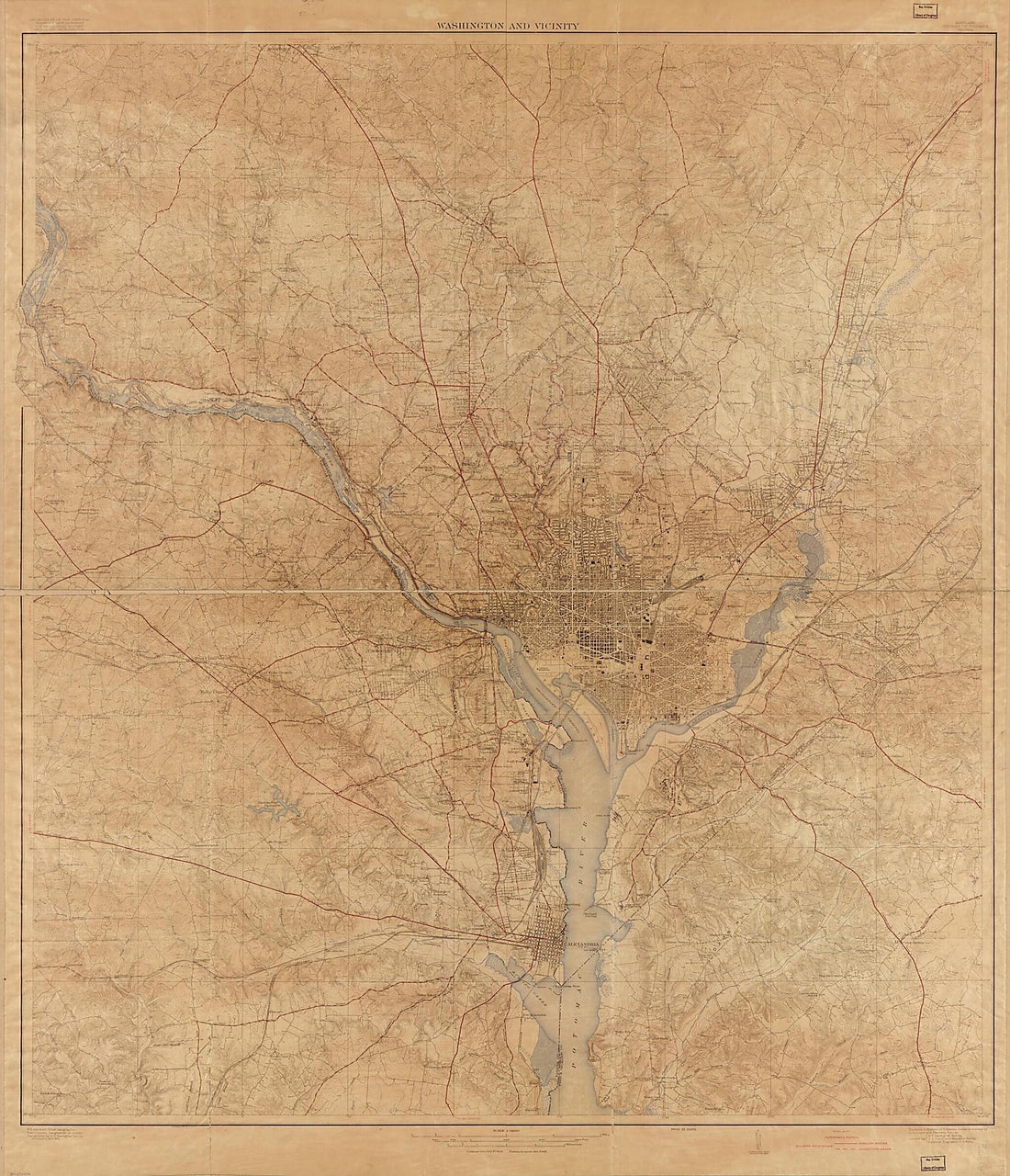 This old map of Washington and Vicinity, Maryland, District of Columbia, Virginia from 1917 was created by Geological Survey (U.S.), R. B. (Robert Bradford) Marshall, Frank Sutton in 1917