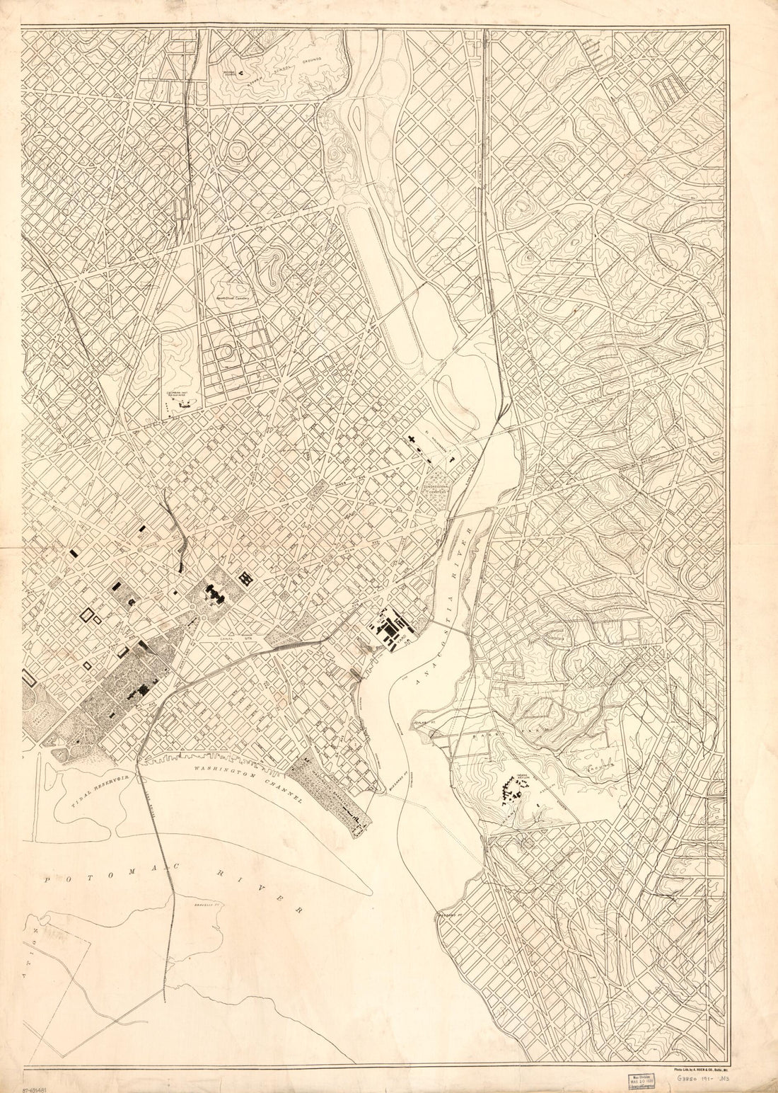 This old map of Map of Washington D.C. from 1910 was created by A. Hoen & Co in 1910