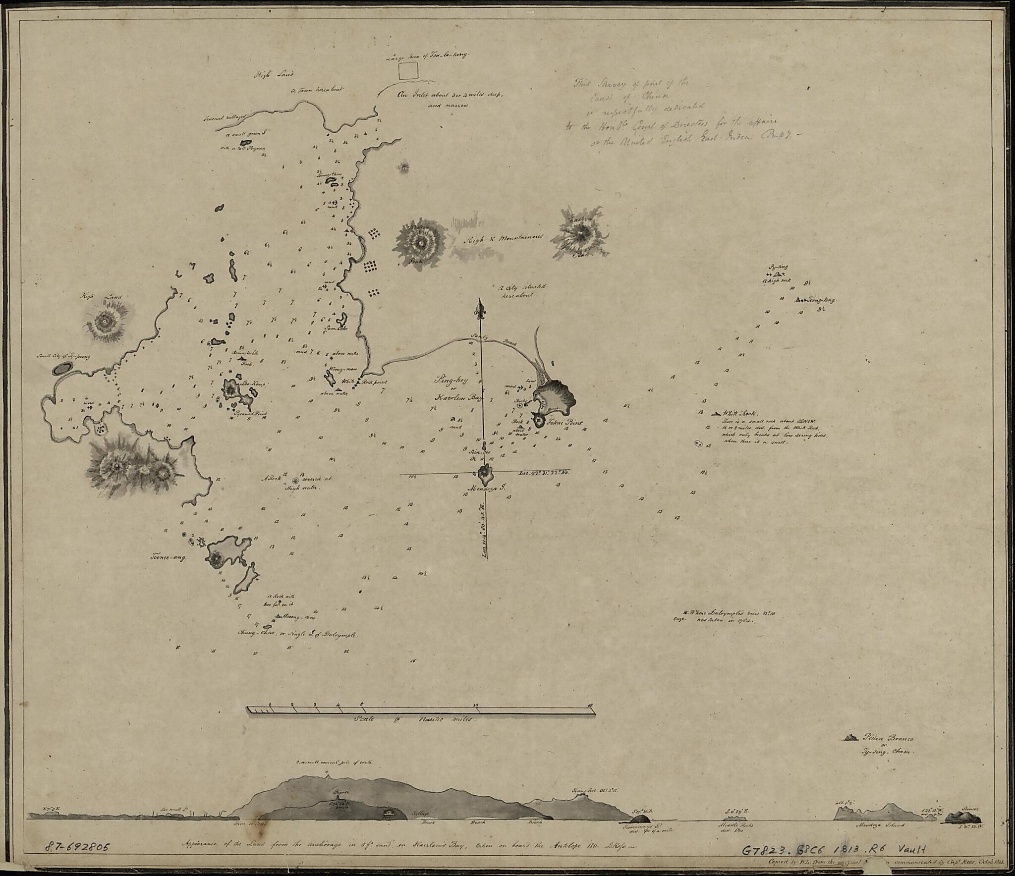 This old map of This Survey of Part of the Coast of China (Coast of China) from 1813 was created by Daniel Ross in 1813