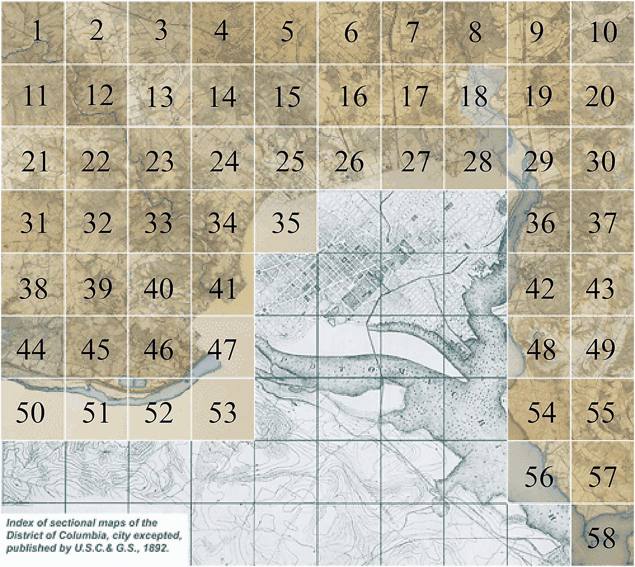 This old map of District of Columbia from 1892 was created by Evans & Bartle, U.S. Coast and Geodetic Survey in 1892