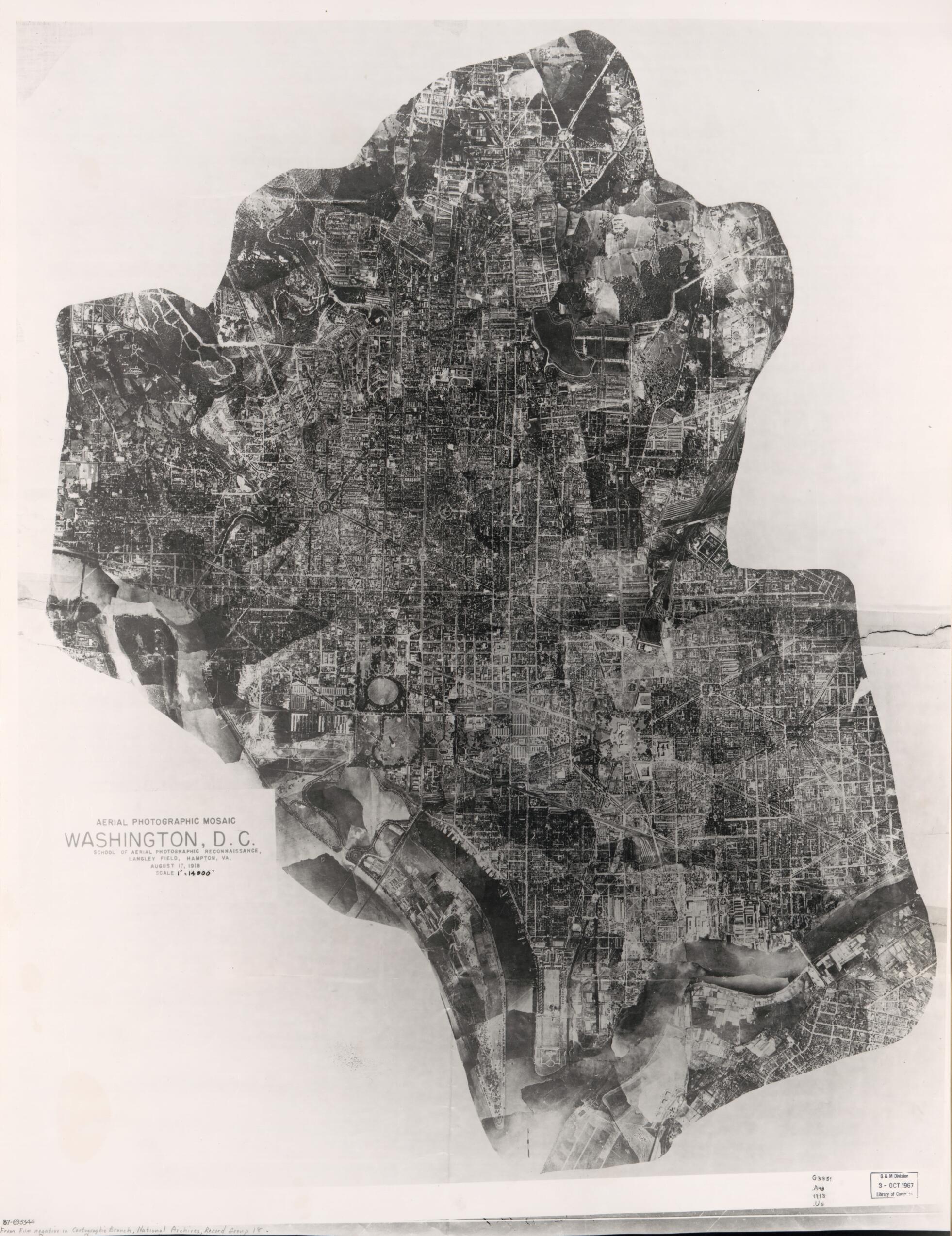 This old map of Aerial Photographic Mosaic, Washington, D.C from 1918 was created by United States. Army. School of Aerial Photographic Reconnaissance in 1918