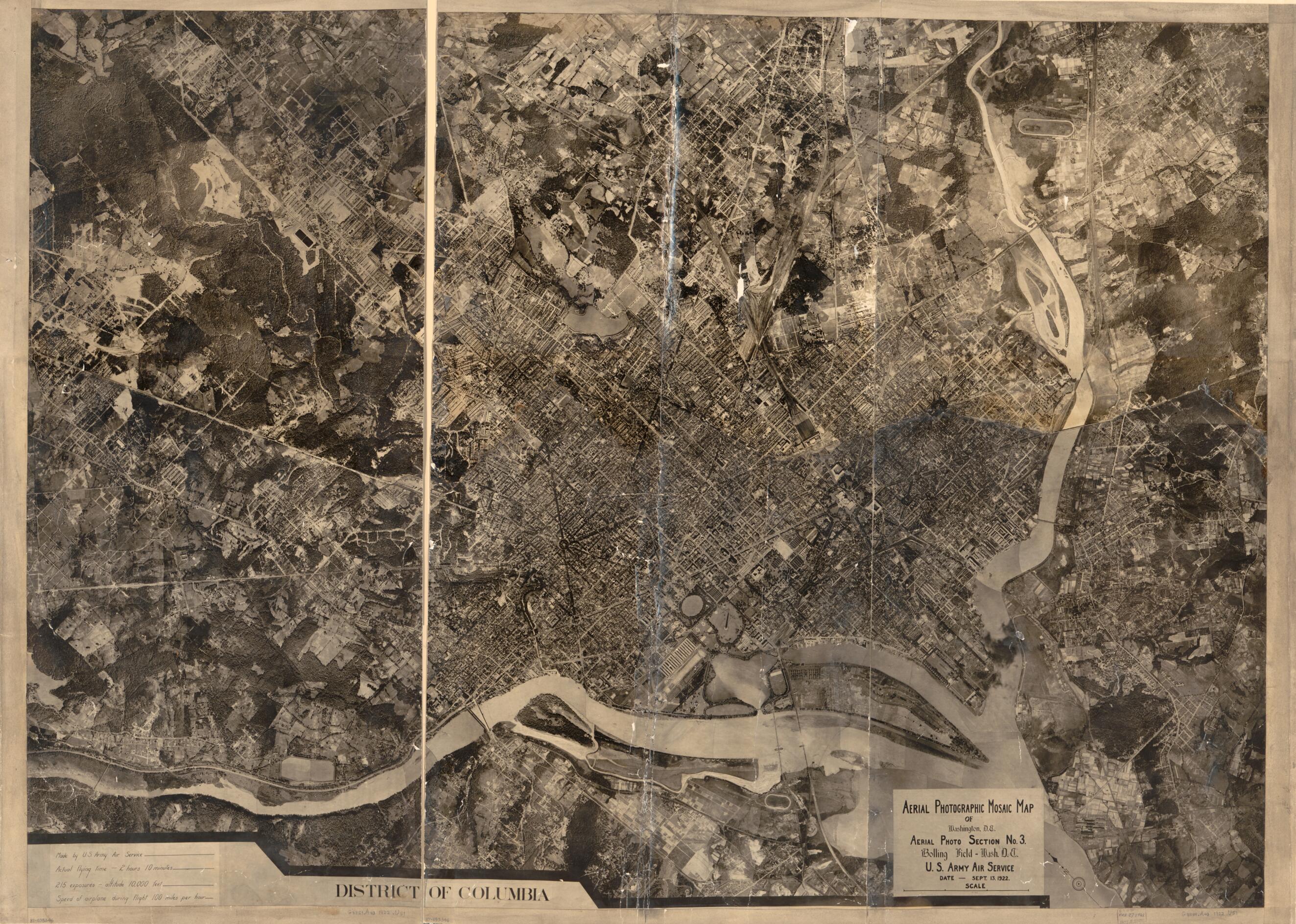 This old map of Aerial Photographic Mosaic Map of Washington, D.C from 1922 was created by United States. Army. Air Service. 3rd Photo Section in 1922