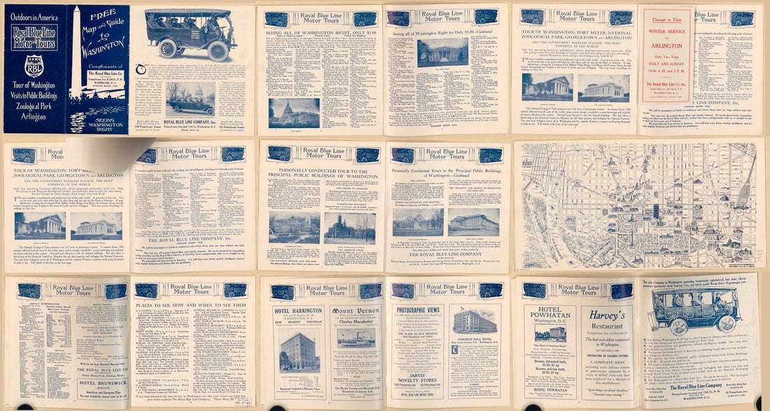 This old map of Pictorial Map of Washington from 1914 was created by J. F. (John F.) Jarvis, Royal Blue Line Company in 1914
