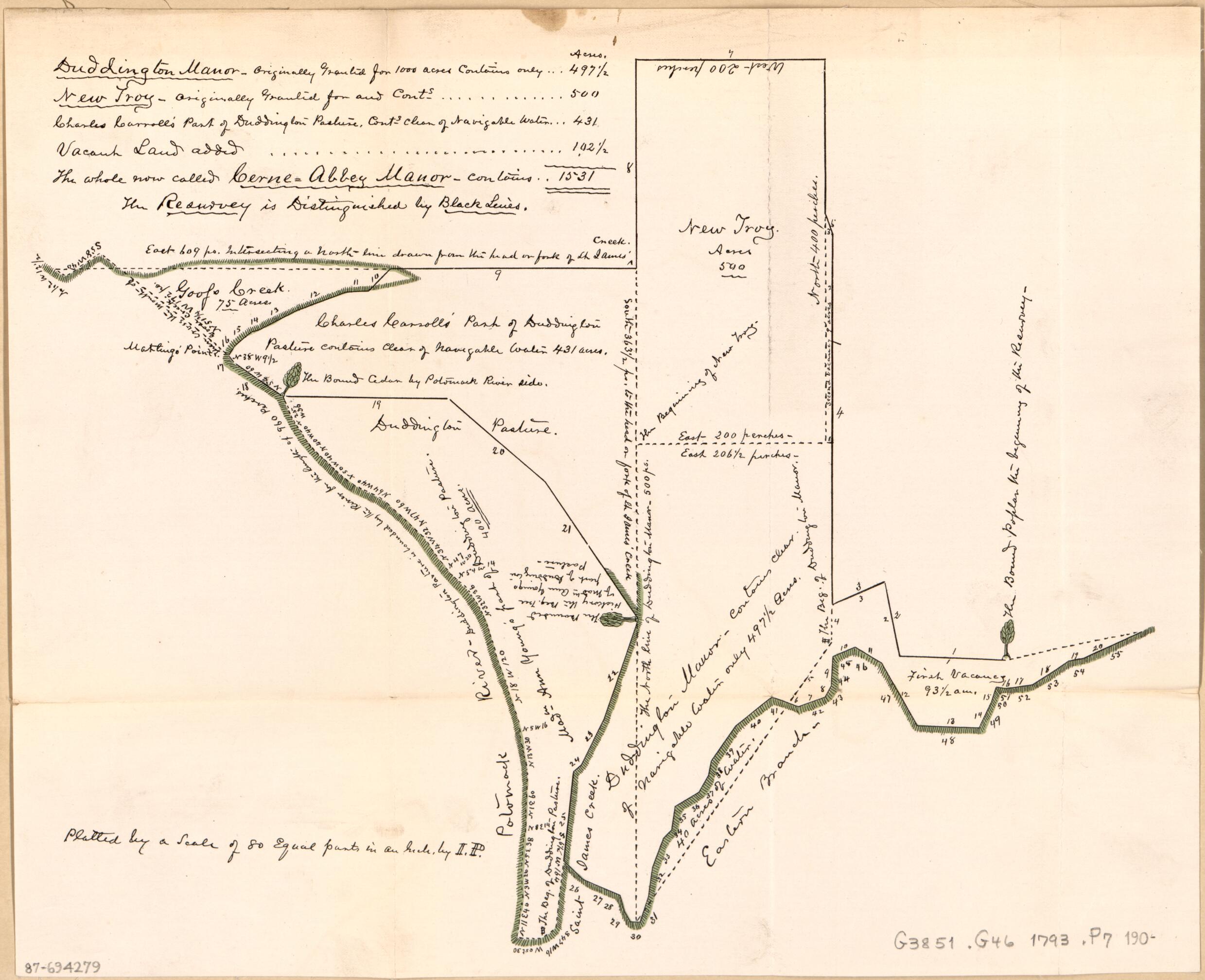 This old map of Cadastral Survey Map of Land Tracts In Central Washington D.C. Ca. from 1793 was created by John F. A. Priggs in 1793