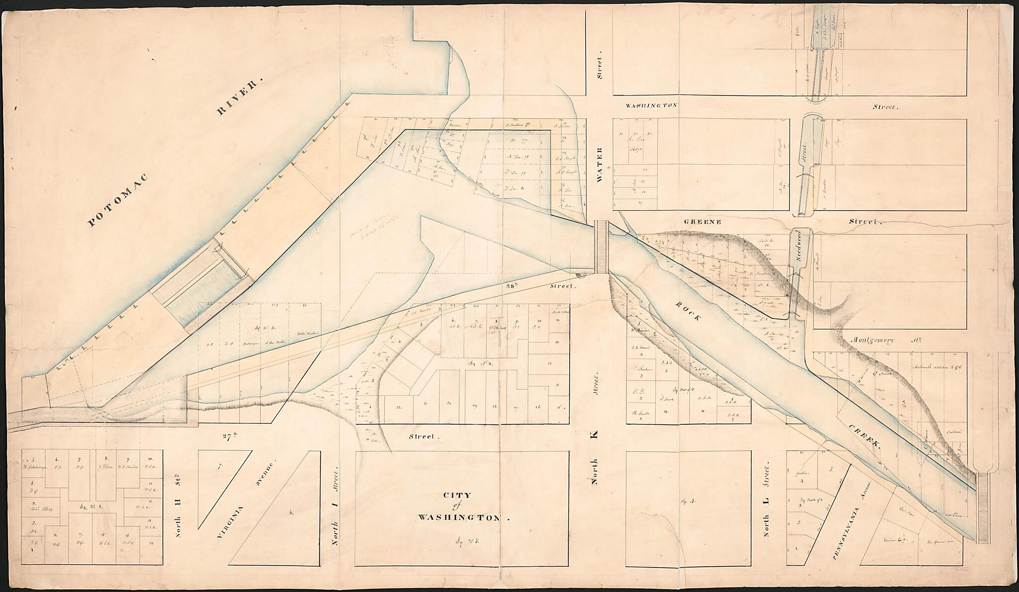 This old map of Cadastral Map of Part of Central Washington and Georgetown at the Mouth of Rock Creek from 1830 was created by in 1830
