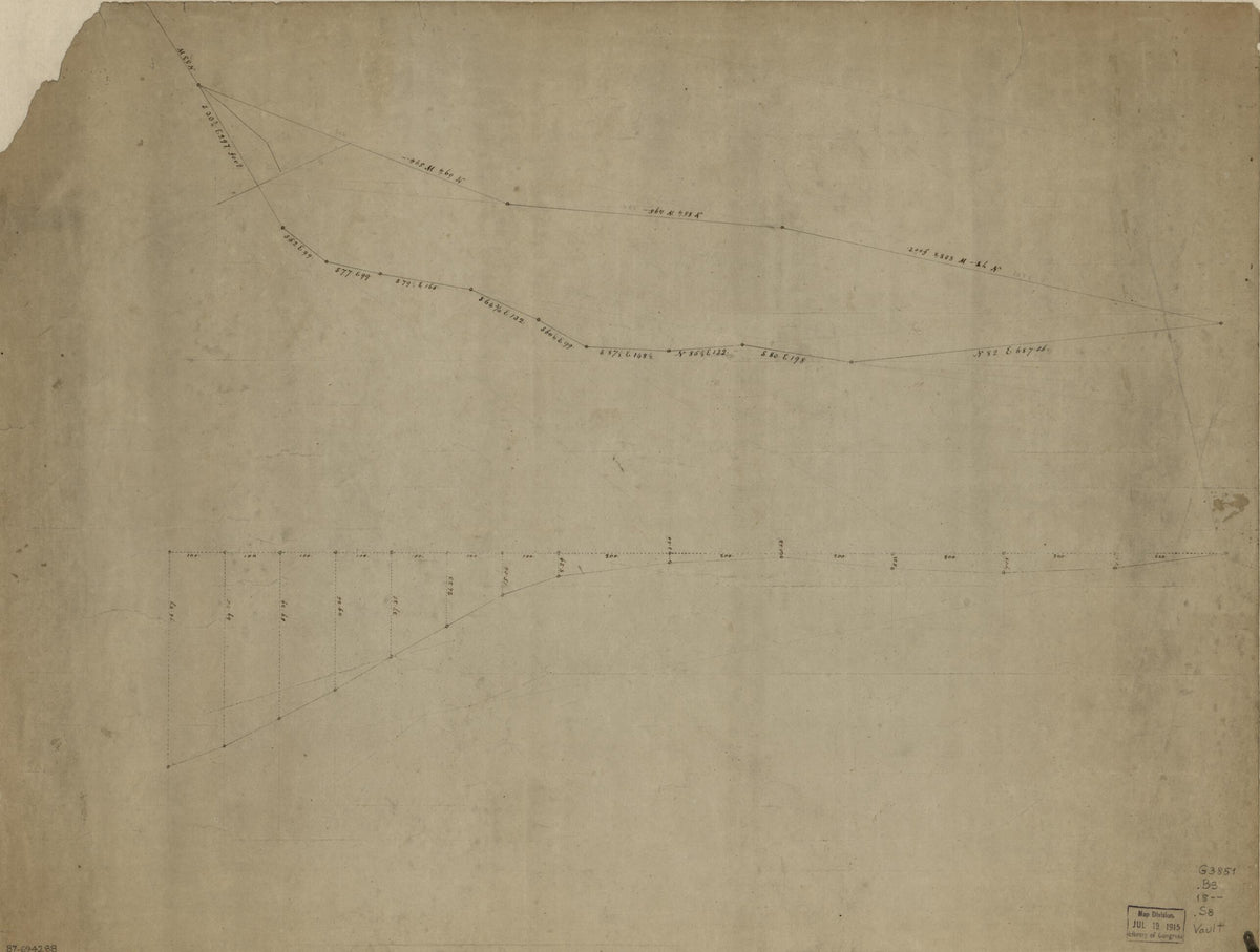 Survey of an Unidentified Area In Washington D.C. 1800 by Relic Map Company