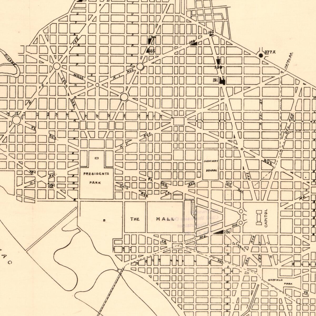 This old map of Map of the City of Washington Showing U.S. Reservations : (in Black) Improved During Fiscal Year Ending June 30th from 1901 was created by Theo. A. (Theodore Alfred) Bingham, F. F. Gillen,  United States. Office of Public Buildings and Gr