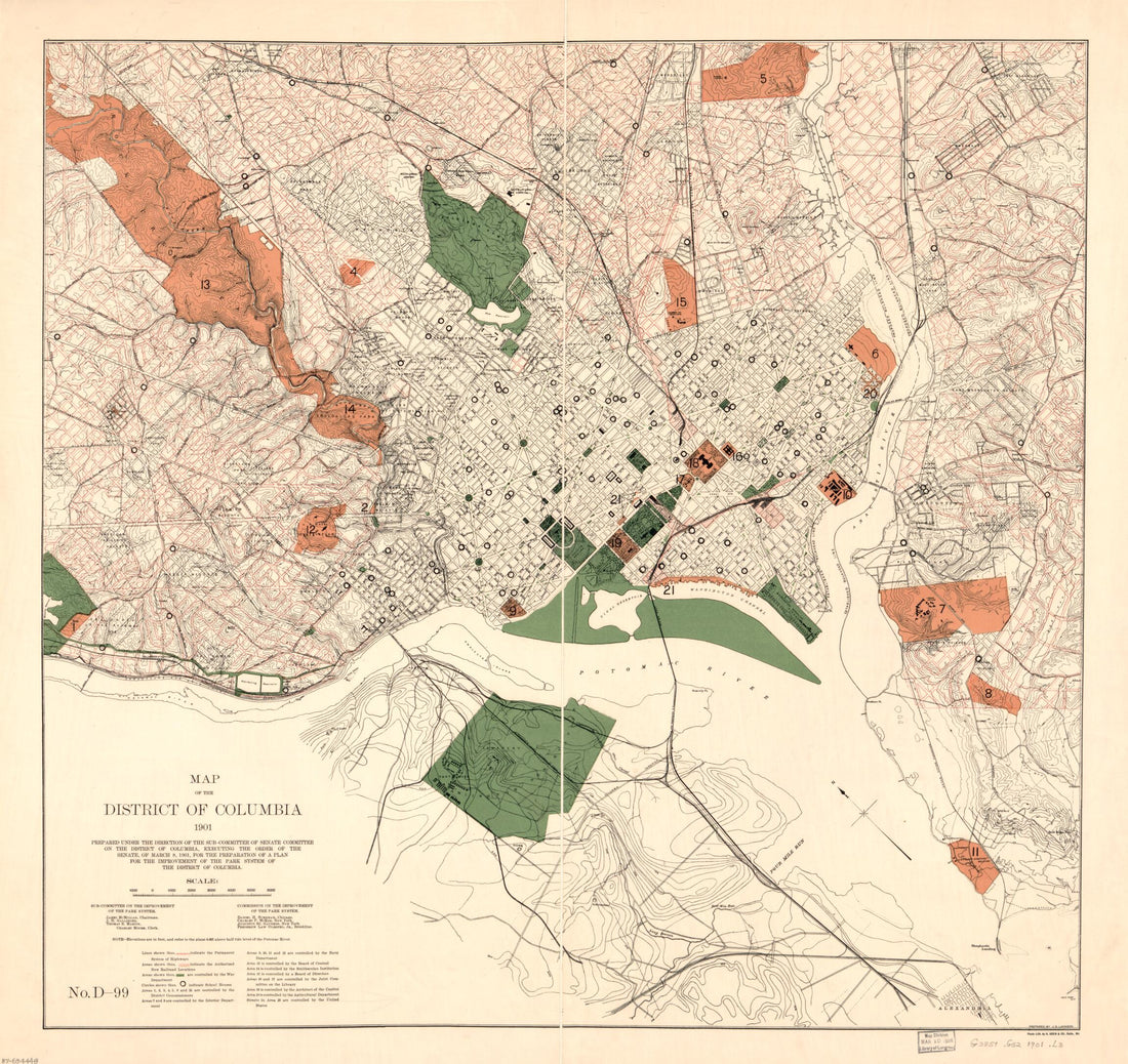 This old map of Map of the District of Columbia : from 1901 was created by District of Columbia. Commission on the Improvement of the Park System, James G. Langdon, Committee on the Improvement of the Park System in 1901