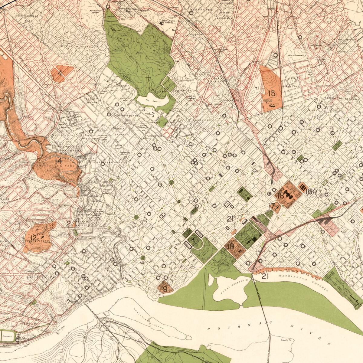 This old map of Map of the District of Columbia : 1901 from 1902 was created by  District of Columbia. Commission on the Improvement of the Park System, James G. Langdon,  Committee on the Improvement of the Park System in 1902