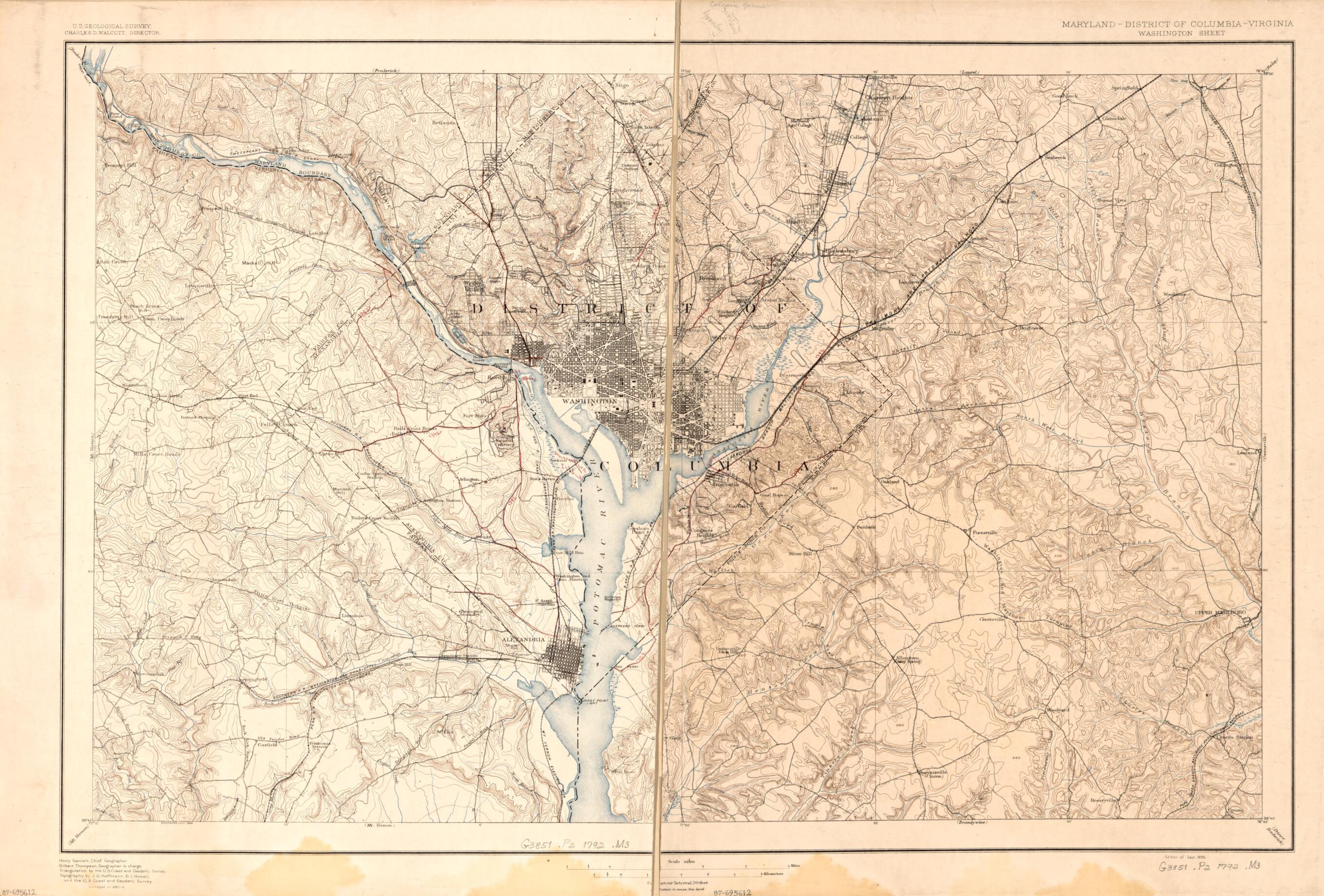 This old map of Map of Washington D.C. Metropolitan Area Showing Roads and Ferries As of from 1792 was created by Geological Survey (U.S.) in 1792