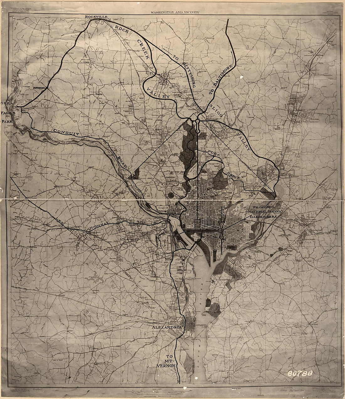 This old map of Washington and Vicinity, Maryland, District of Columbia, Virginia from 1920 was created by Geological Survey (U.S.) in 1920