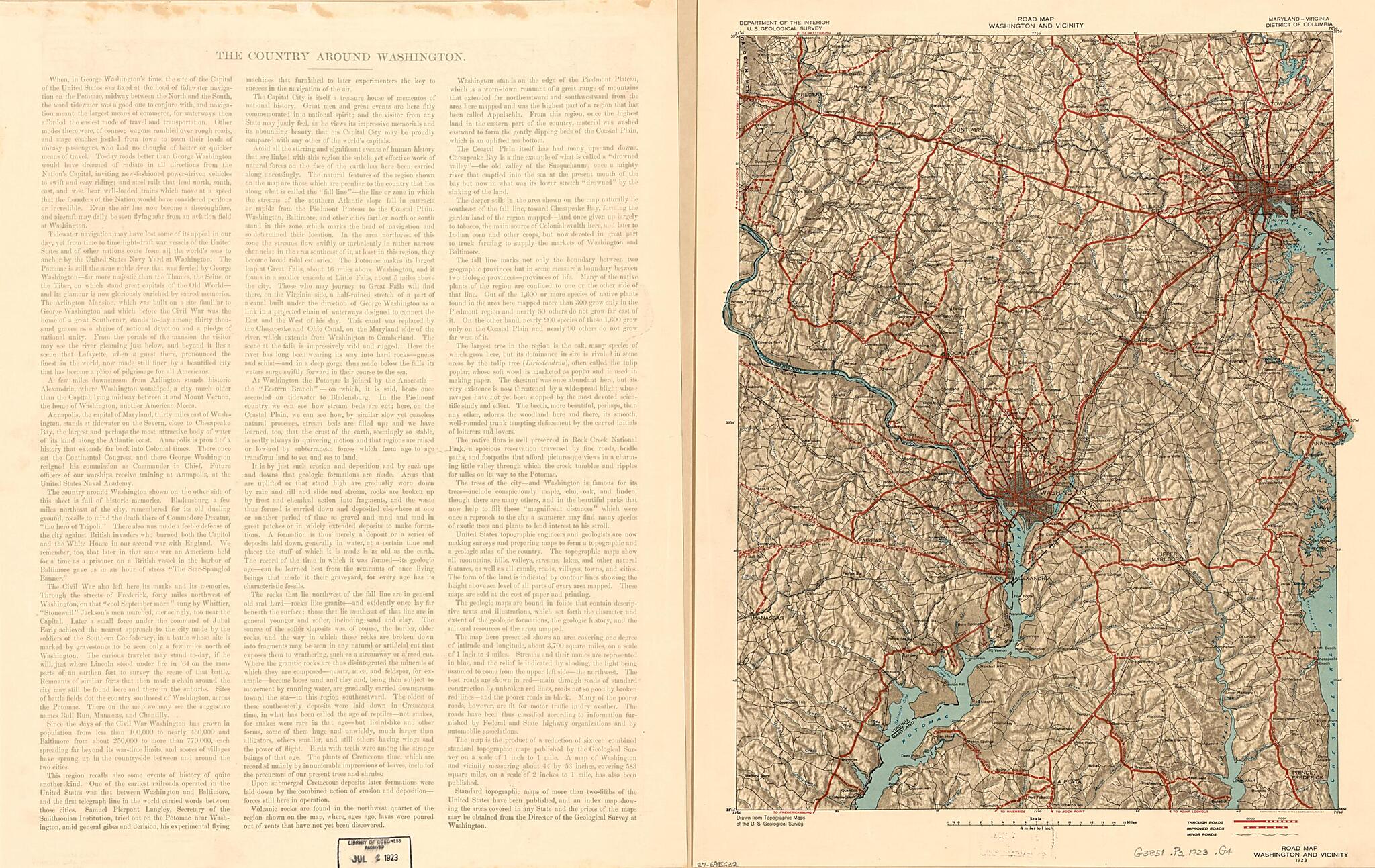 This old map of -Virginia--District of Columbia from 1923 was created by Geological Survey (U.S.) in 1923