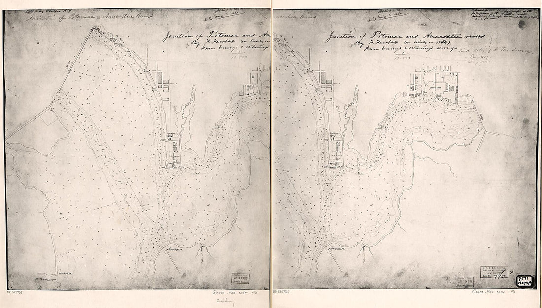 This old map of Junction of Potomac and Anacostia Rivers from 1854 was created by F. Fairfax in 1854