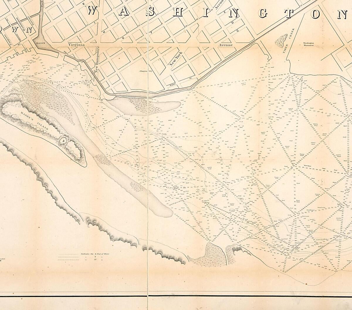 This old map of Chart of the Head of Navigation of the Potomac River : Surveyed by Order of the Sec. of War for the Corporation of Georgetown D.C. With a View to the Improvement of the Georgetown Channel from 1857 was created by R. W. Burgess, Denis Call