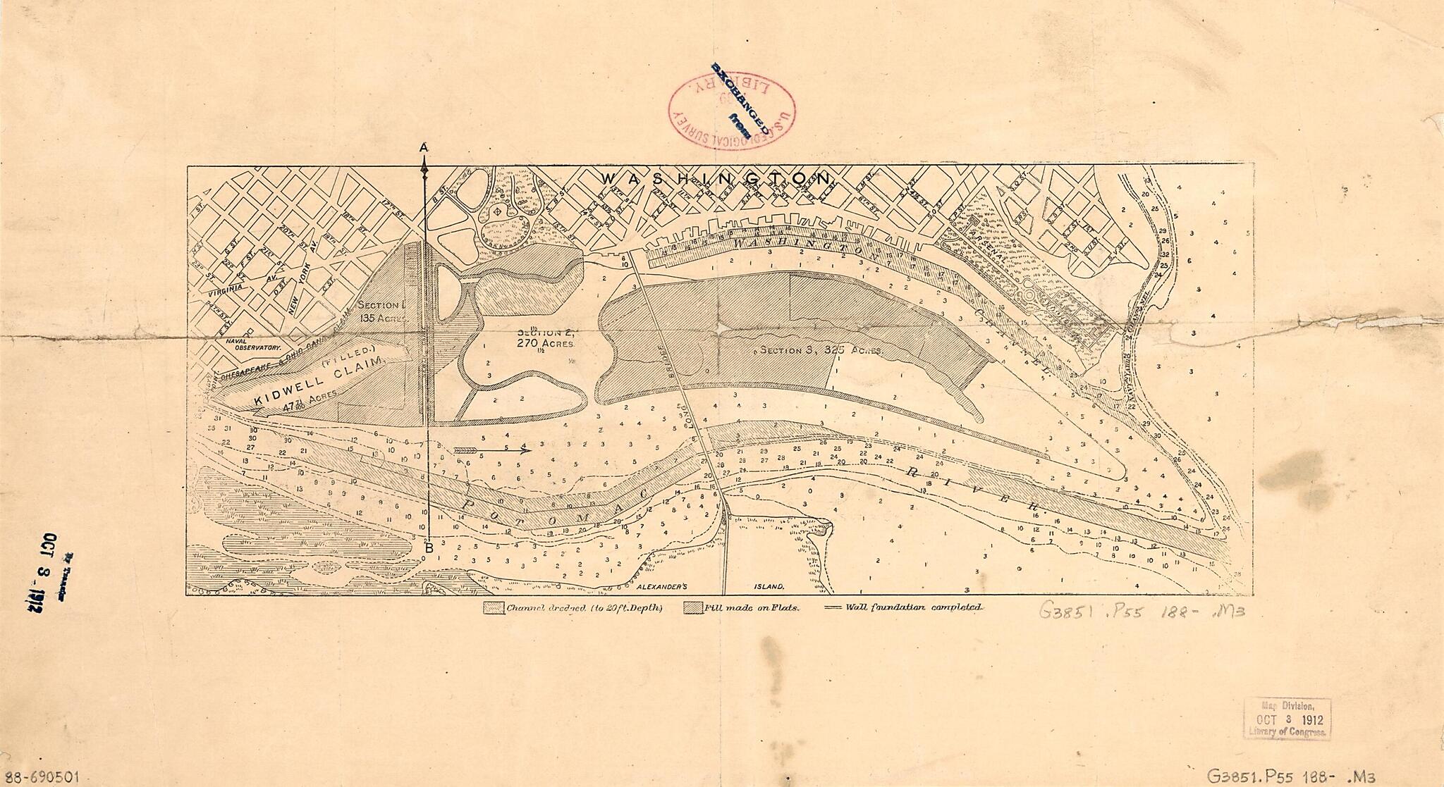 This old map of Map Showing Reclamation of Potomac River Estuary at Washington D.C. to Form Harbor and the Potomac Parks from 1880 was created by in 1880