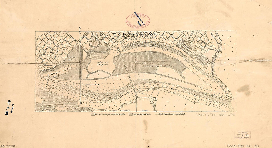 This old map of Map Showing Reclamation of Potomac River Estuary at Washington D.C. to Form Harbor and the Potomac Parks from 1880 was created by in 1880