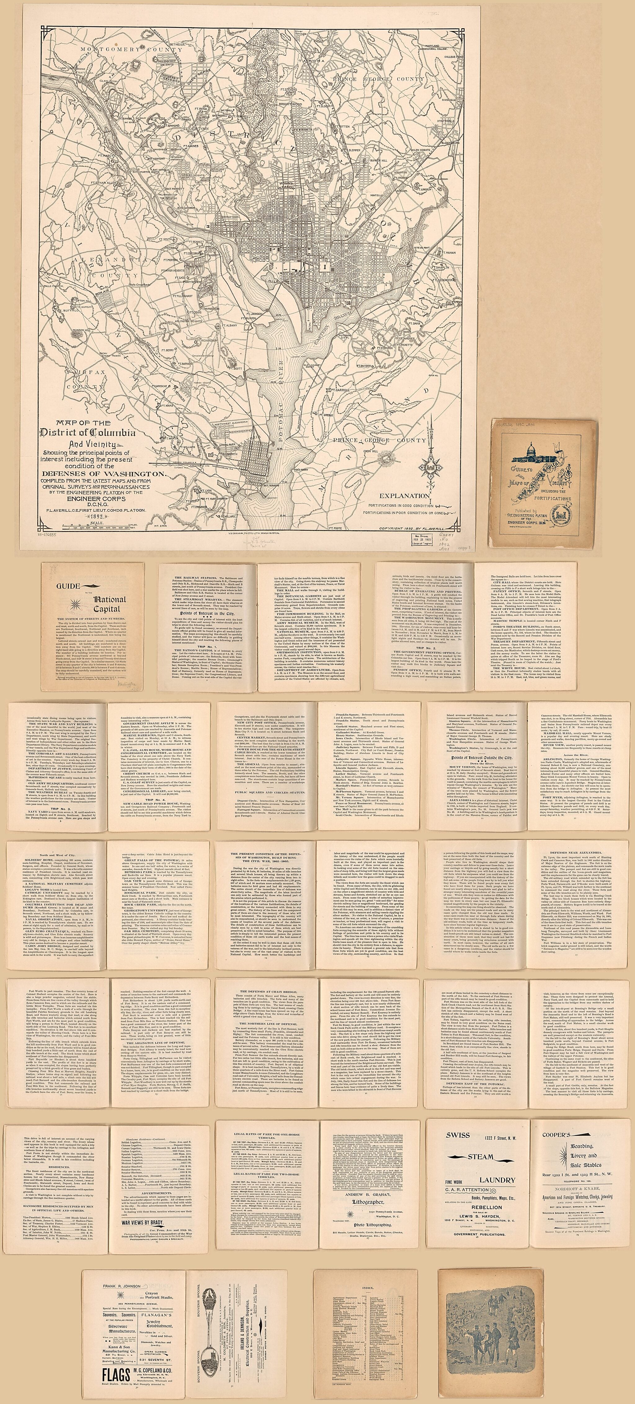 This old map of Map of the District of Columbia and Vicinity Showing the Principal Points of Interest Including the Present Condition of the Defenses of Washington from 1892 was created by F. L. (Frank L.) Averill, District of Columbia National Guard. E
