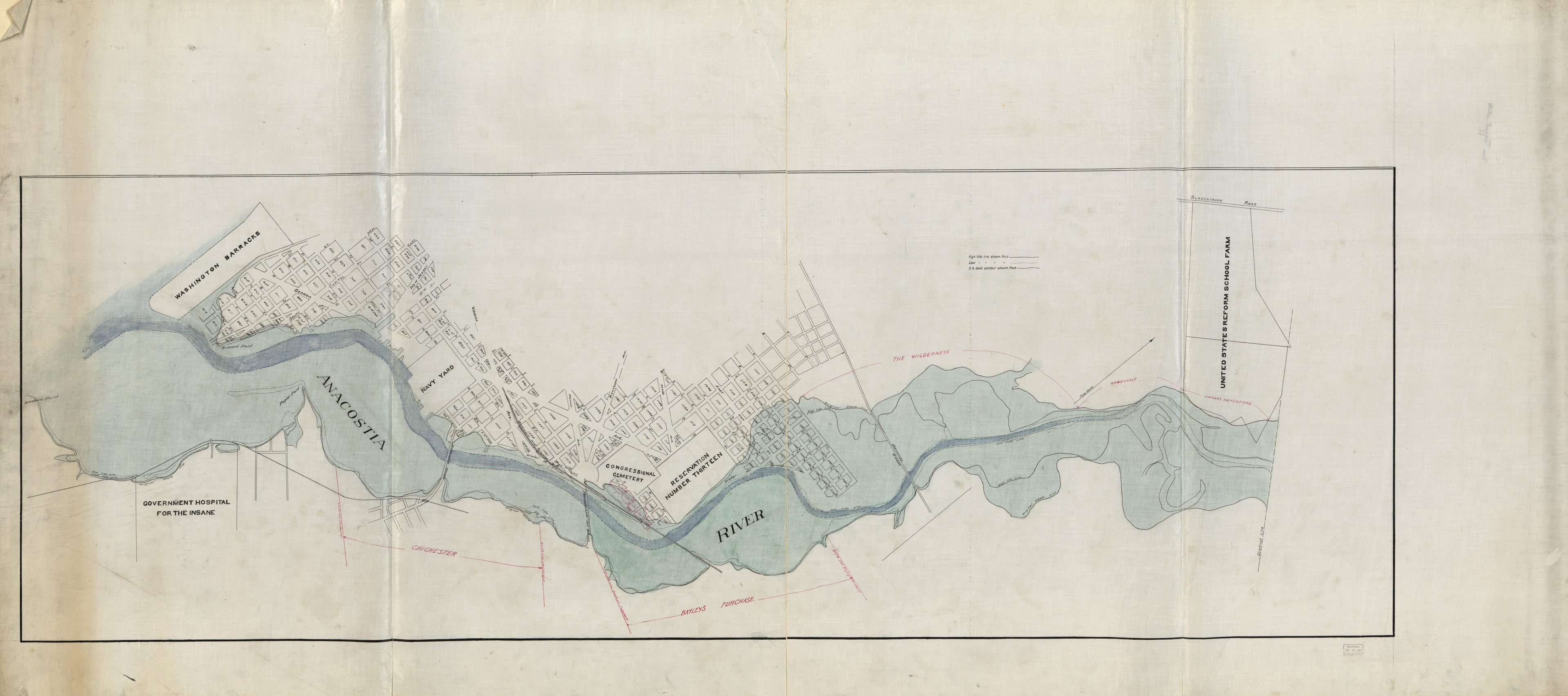This old map of Map of Landholdings Along the Anacostia River In Washington, D.C. from 1900 was created by Hugh T. (Hugh Thomas) Taggart in 1900