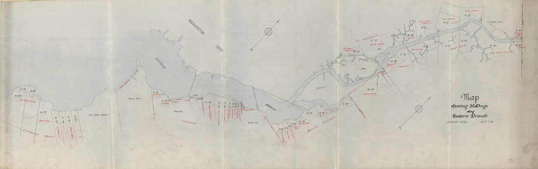 This old map of Map Showing Holdings Along Eastern Branch from 1909 was created by District of Columbia. Assessor&