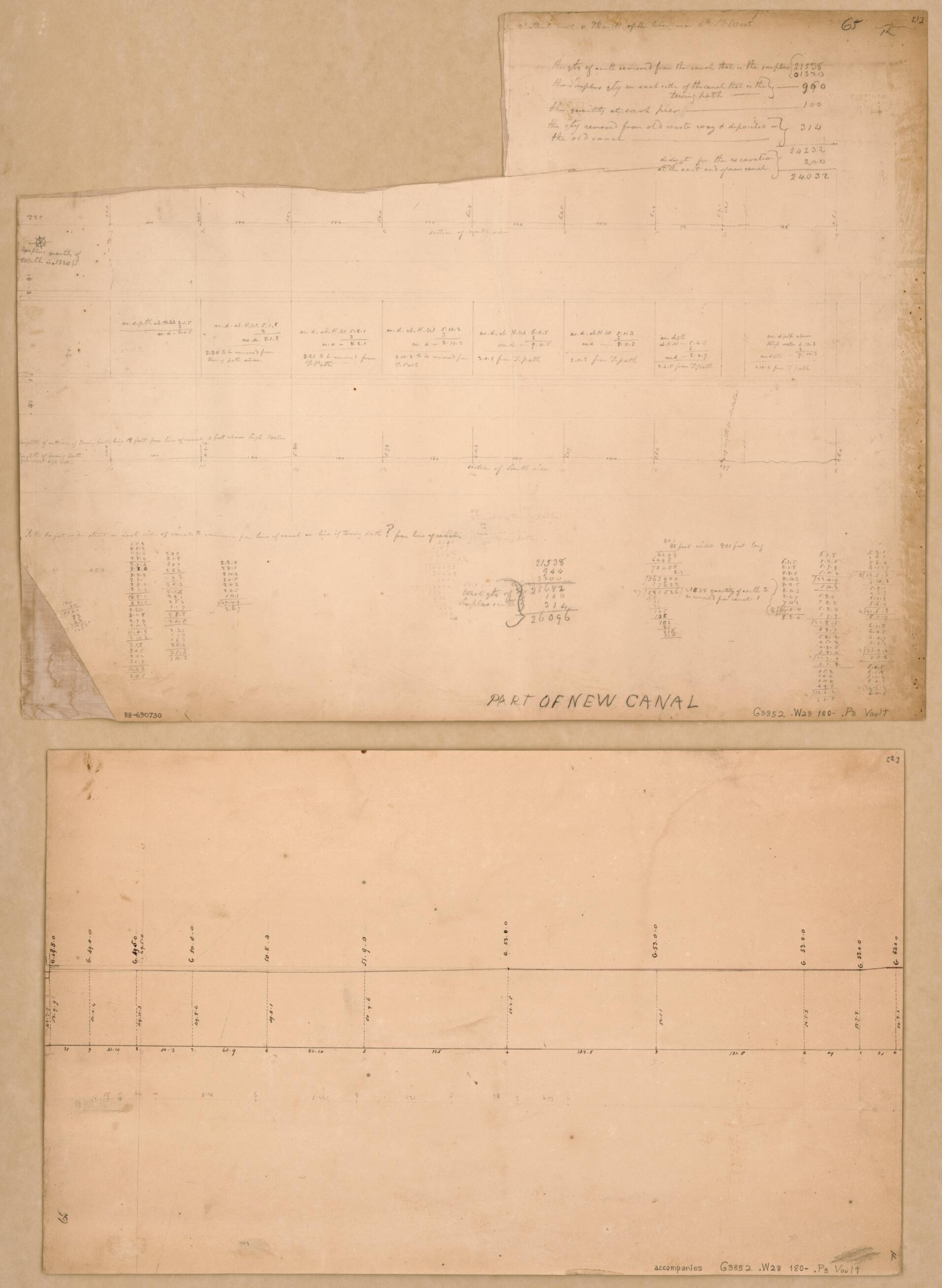 This old map of Part of New Canal : Washington Canal, Washington D.C. from 1800 was created by in 1800