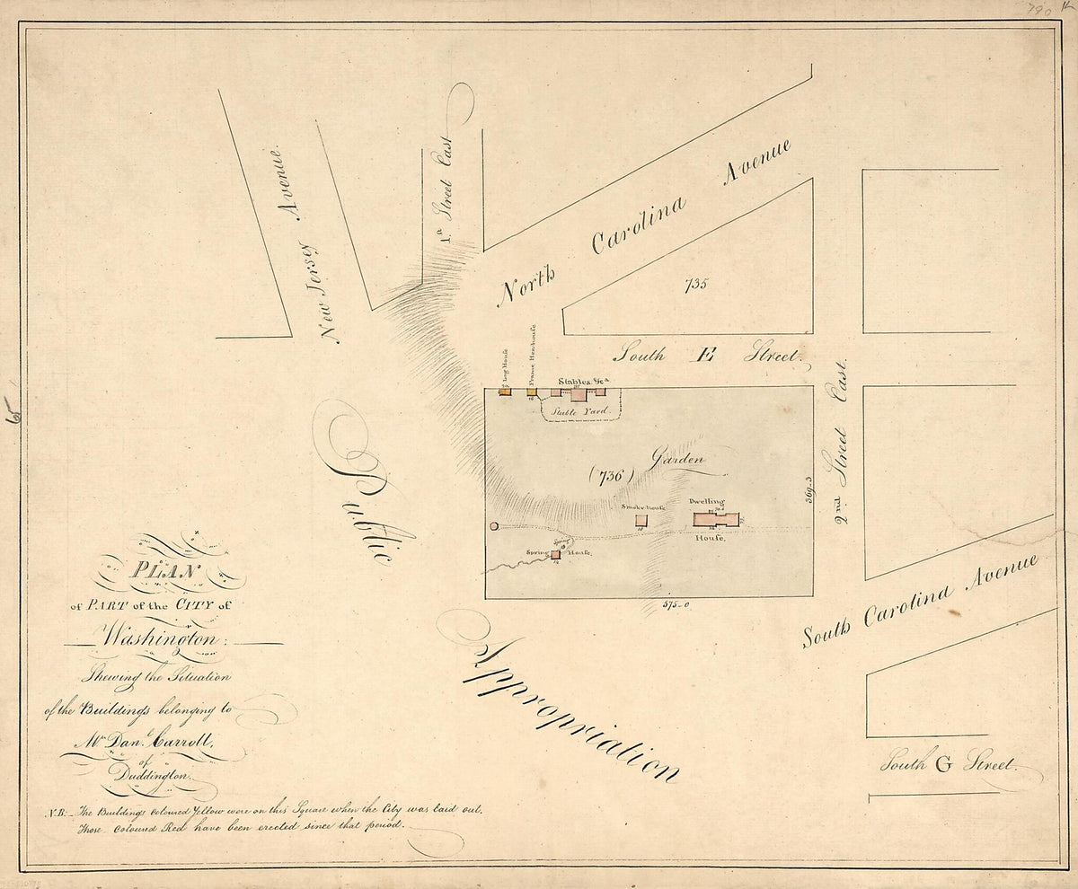 Plan of Part of the City of Washington Shewing the Situation of the Buildings Belonging to Mr. Dan&