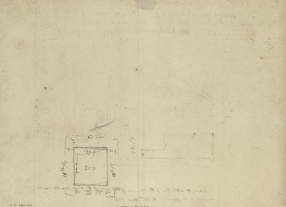 Center Market Square : Washington D.C. 1824 by Relic Map Company