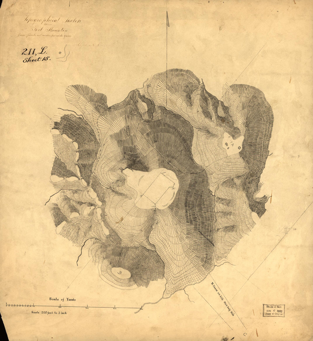Topographical Sketch Near Fort Staunton from Points Not Under Fire of Its Guns : Washington D.C. 1860 by Relic Map Company