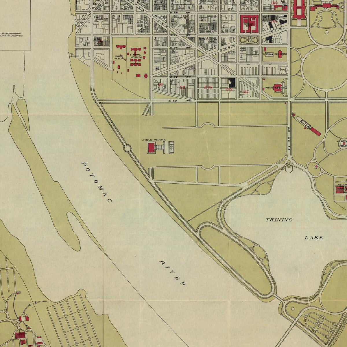 This old map of Washington, the Mall and Vicinity, Public Buildings Occupied by Various Government Activities : from 1917 was created by K. Hilding Beij, W. W. (William Wright) Harts, James G. Langdon, C. S. (Clarence Self) Ridley,  United States. Congre