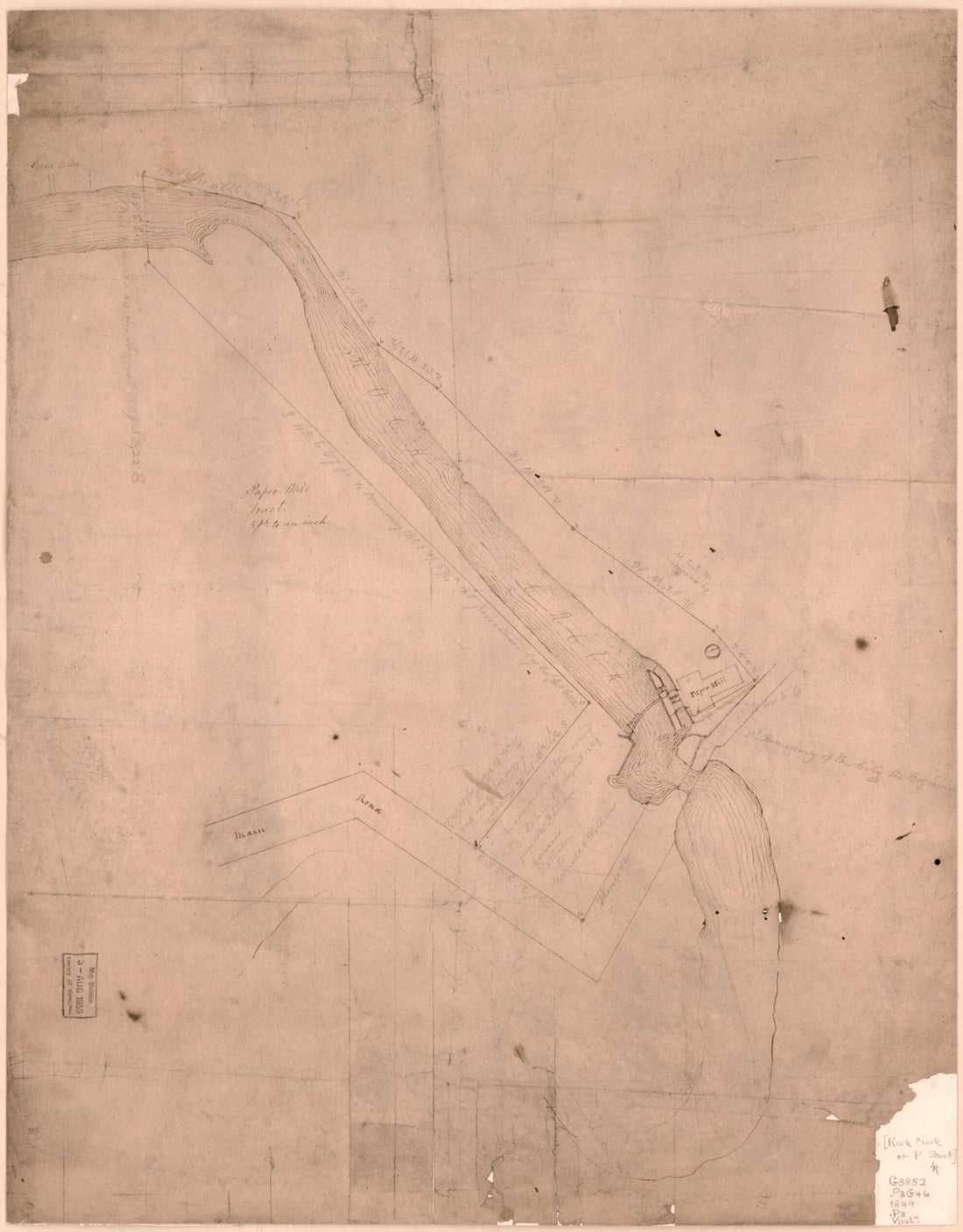 This old map of Mill Tract : on Rock Creek, N.W. Washington D.C. from 1849 was created by in 1849