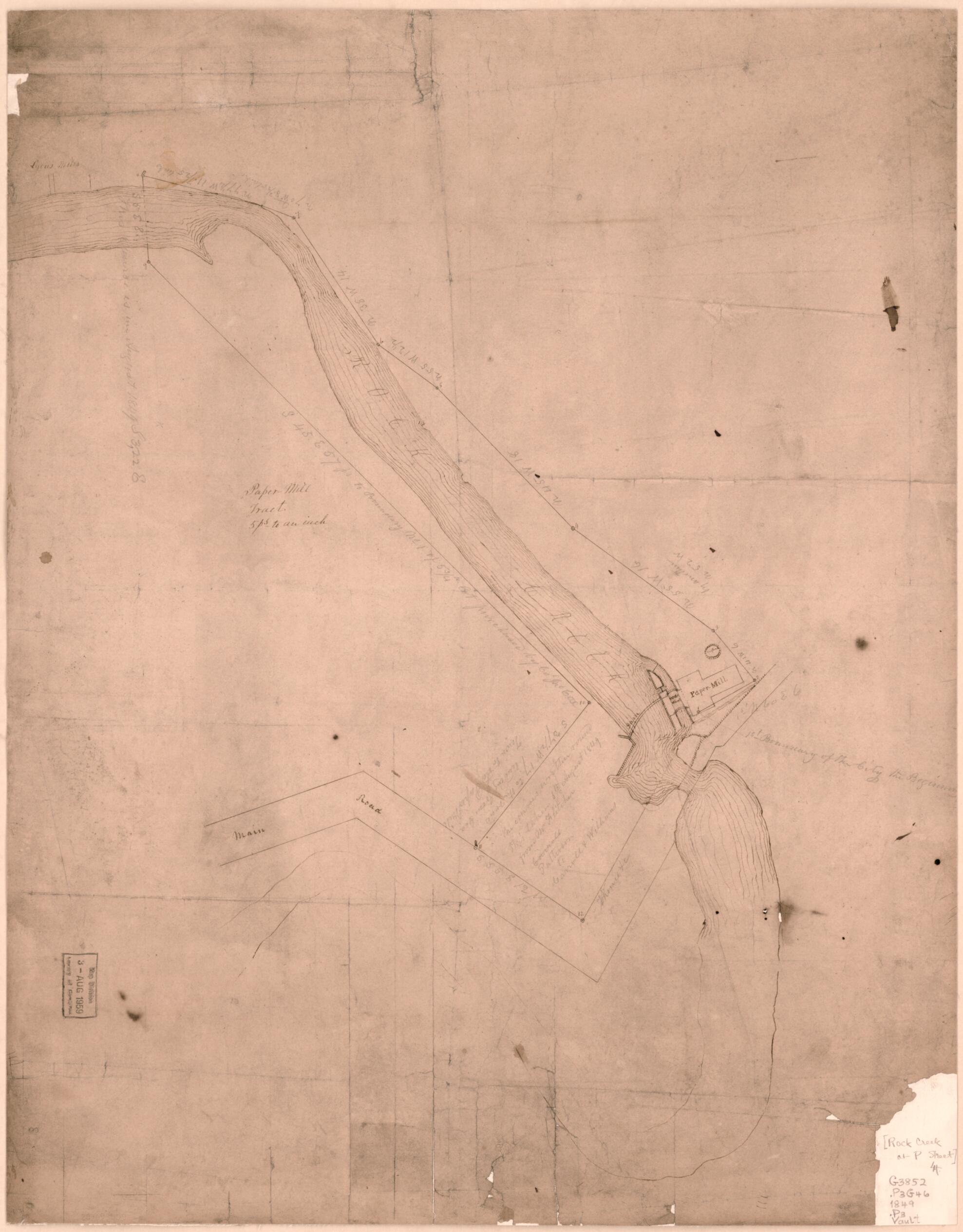 This old map of Mill Tract : on Rock Creek, N.W. Washington D.C. from 1849 was created by in 1849
