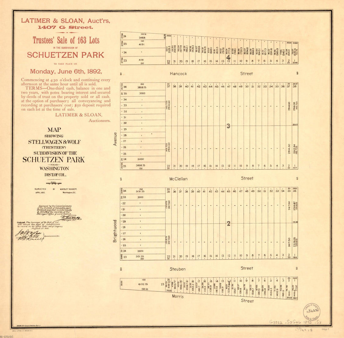 This old map of Map Showing Stellwagen & Wolf (trustees&