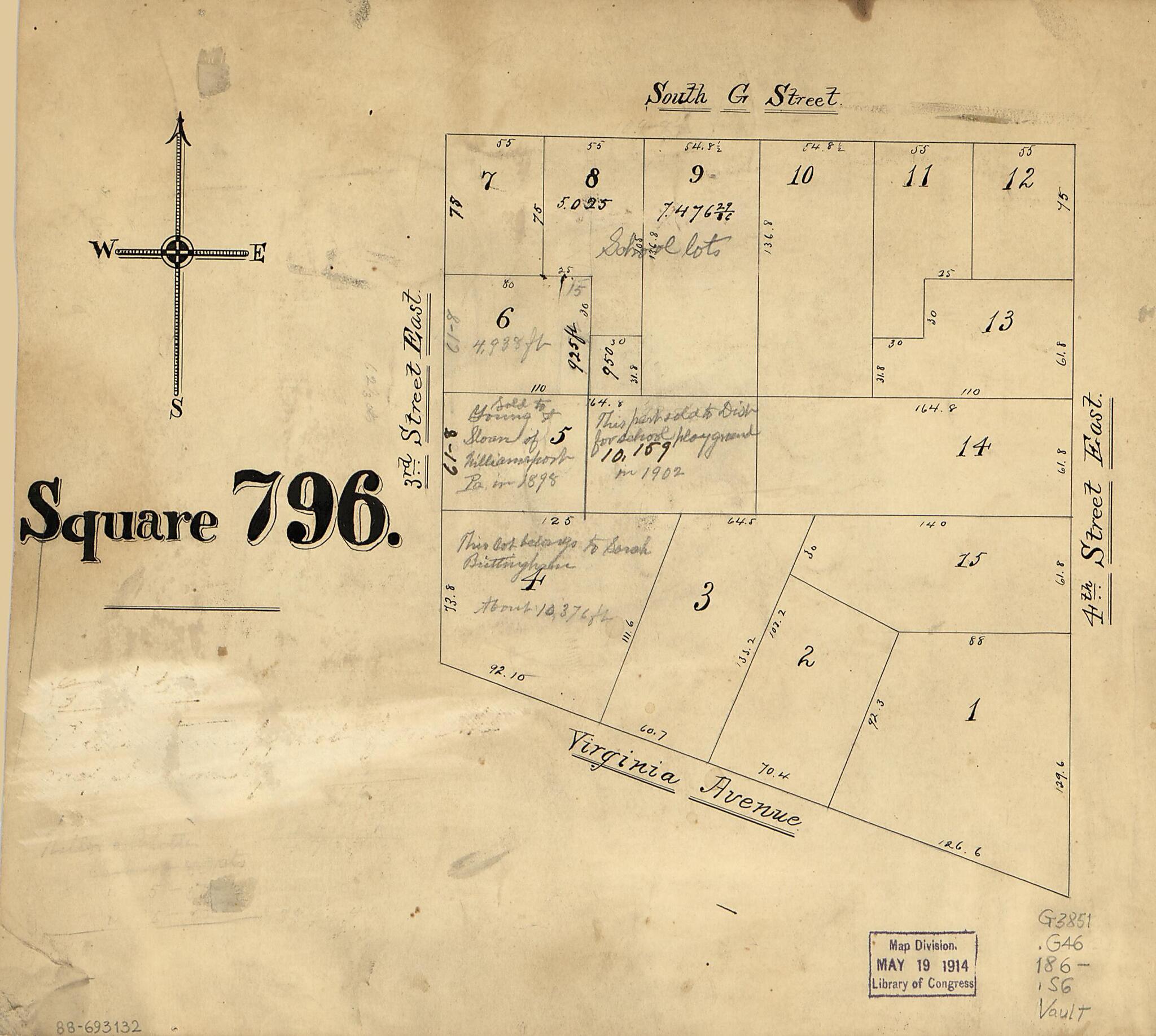 This old map of Square 796 : Washington D.C. from 1860 was created by in 1860