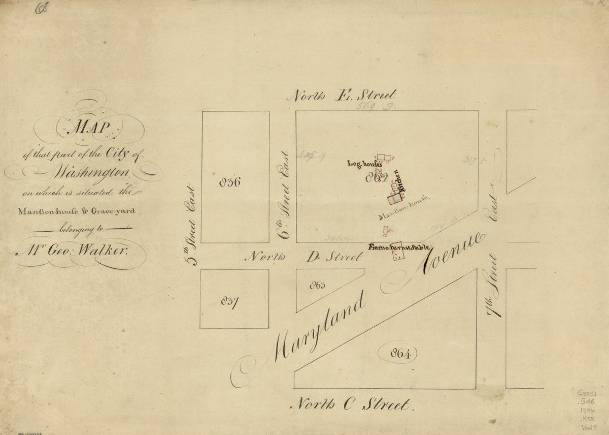 House & Grave-yard Belonging to Mr. Geo. Walker 1796 by Relic Map Company