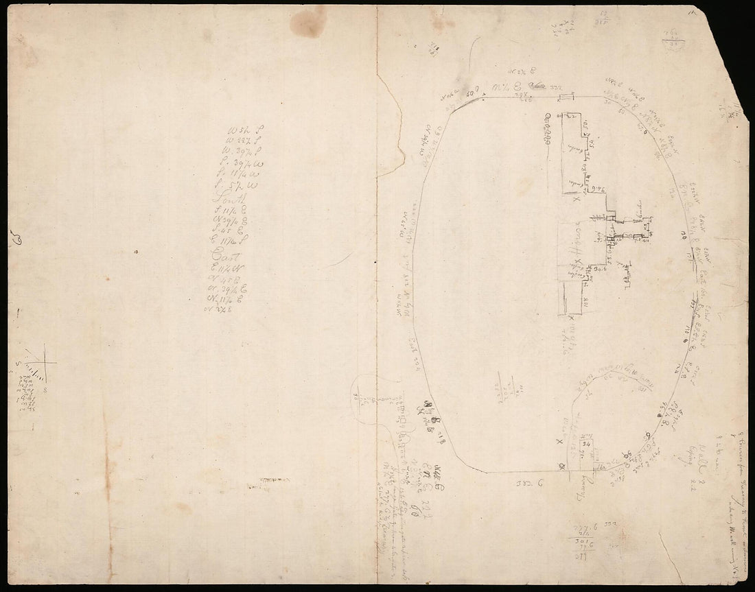 This old map of Rough Survey Map of the White House and Grounds, Washington D.C. from 1808 was created by in 1808