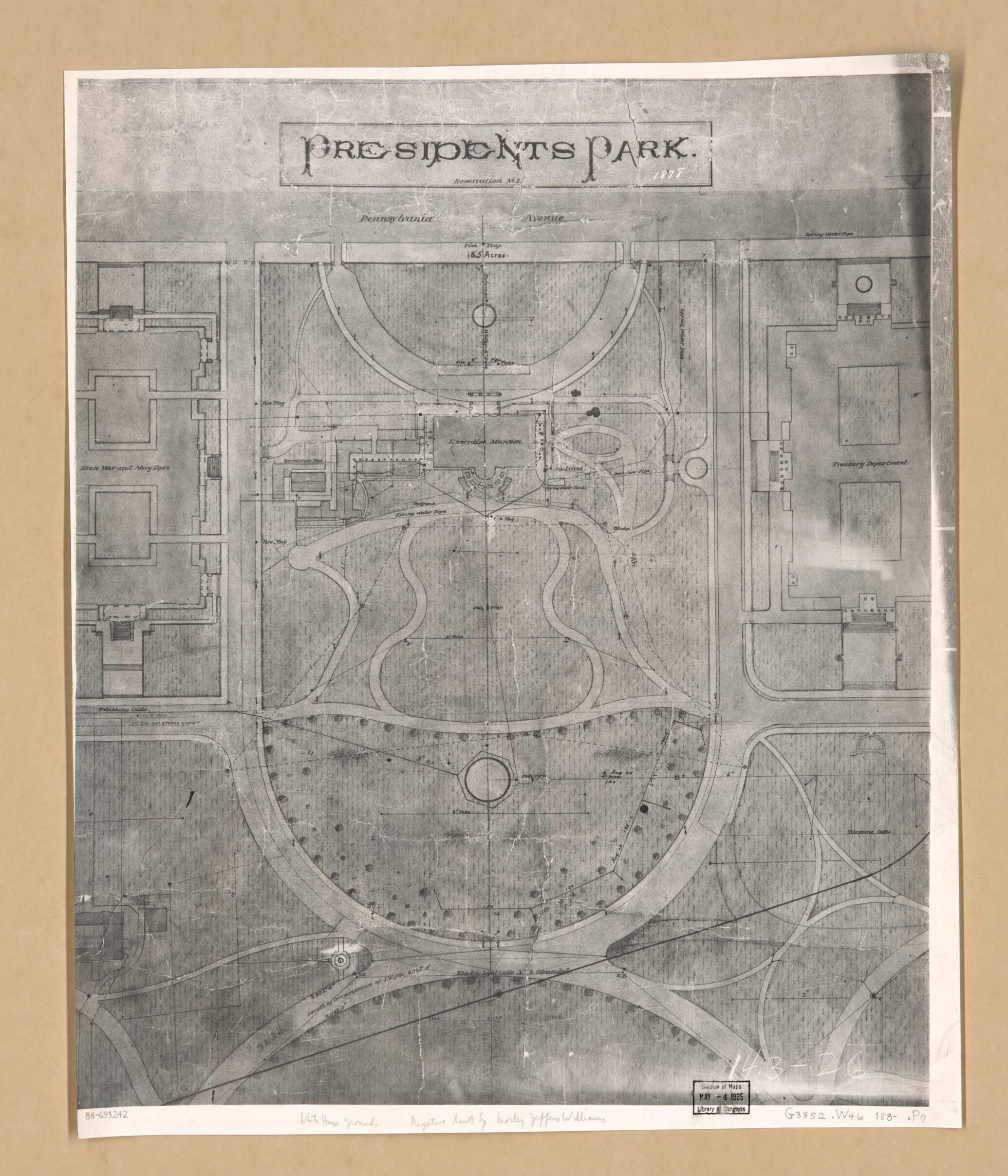 This old map of Presidents Park, Reservation No. 1 : Washington D.C. from 1880 was created by in 1880