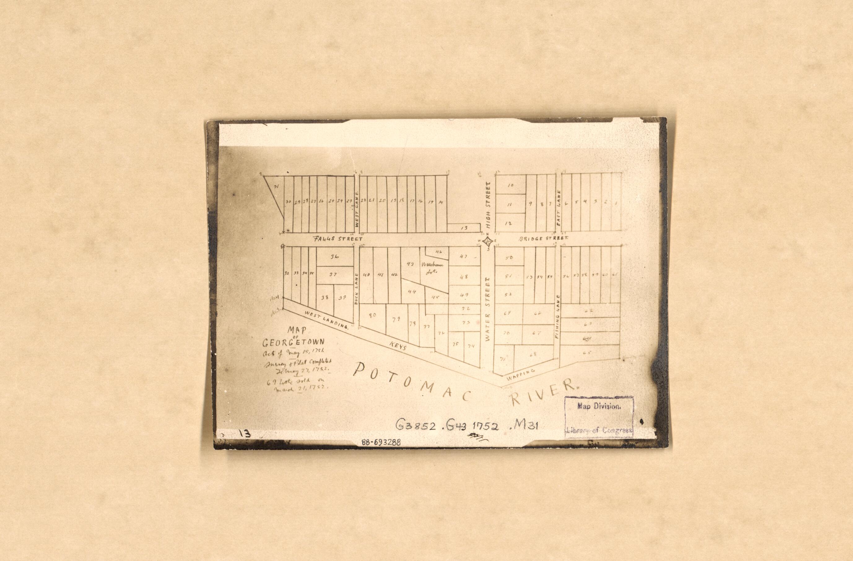 This old map of Map of Georgetown : Act of May 15, 1751 from 1792 was created by in 1792