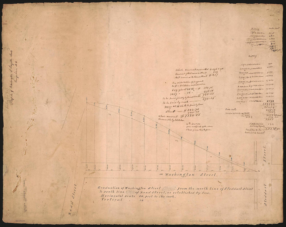 This old map of Profile of Washington & Fayette Streets, Georgetown, D.C from 1856 was created by Lewis Carbery, Hugh T. (Hugh Thomas) Taggart in 1856