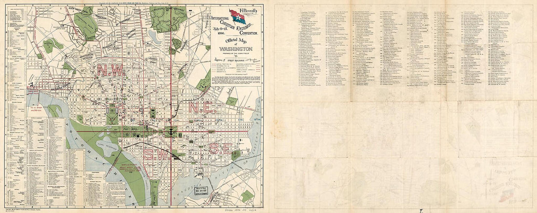 This old map of 13, from 1896 was created by International Christian Endeavor Convention, Wm. B. (William B.) Robison, Anson S. Taylor, United Society of Christian Endeavor. Committee of &